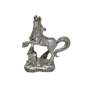 Vintage 1992 Ridolfi Gallo Pewter Unicorn Figurine Moon Stars Crystal Mythical